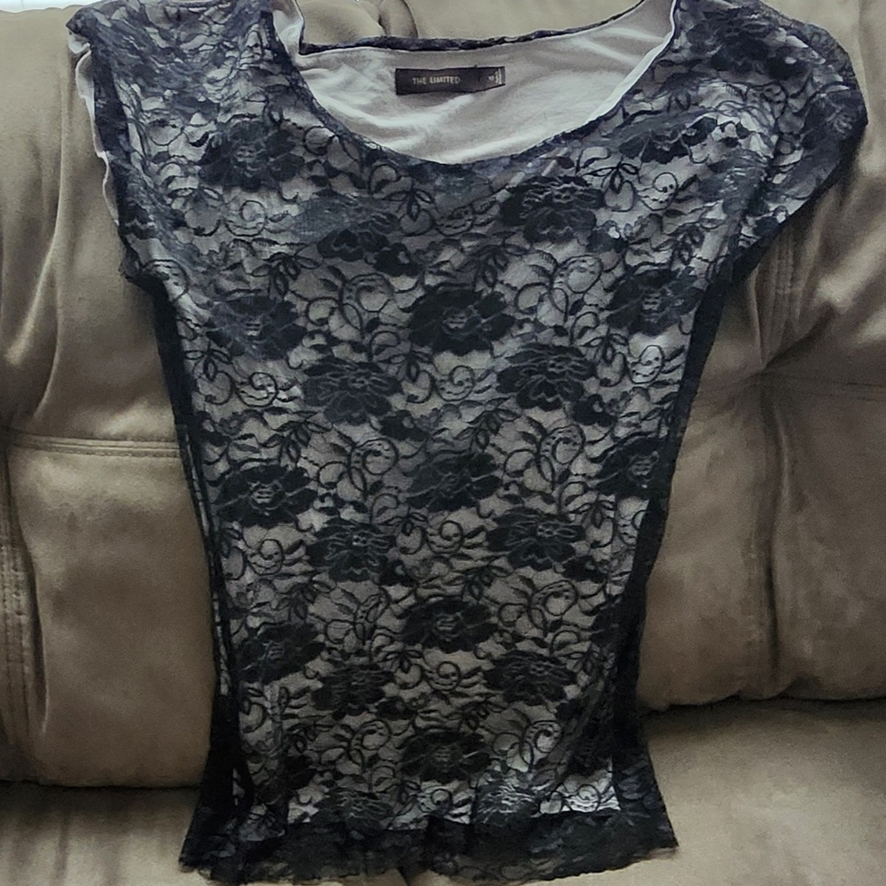 The Limited Black Lace Overlay Camisole